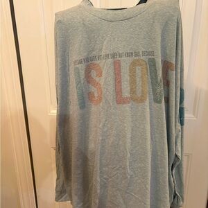 God is Love Graphic Long Sleeve Shirt (oversized)